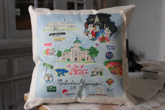 Columbia, Mississippi Pillow