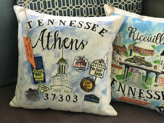 Athens, Tennessee Pillow