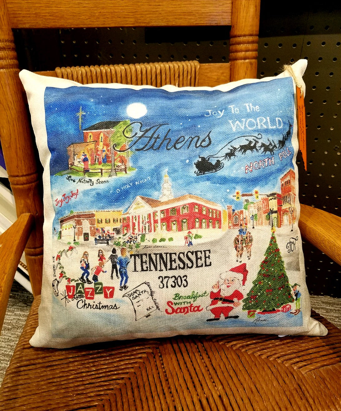 Athens, TN Christmas Pillow