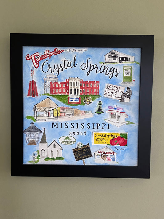 Crystal Springs, MS Framed Original Painting