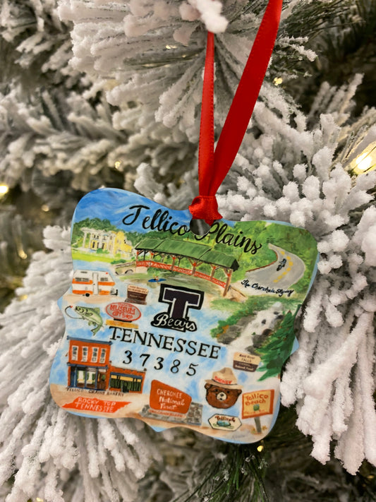 Tellico Plains, TN Christmas Ornament