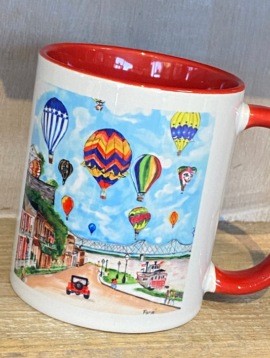 Natchez Mississippi Balloon Festival ceramic mug